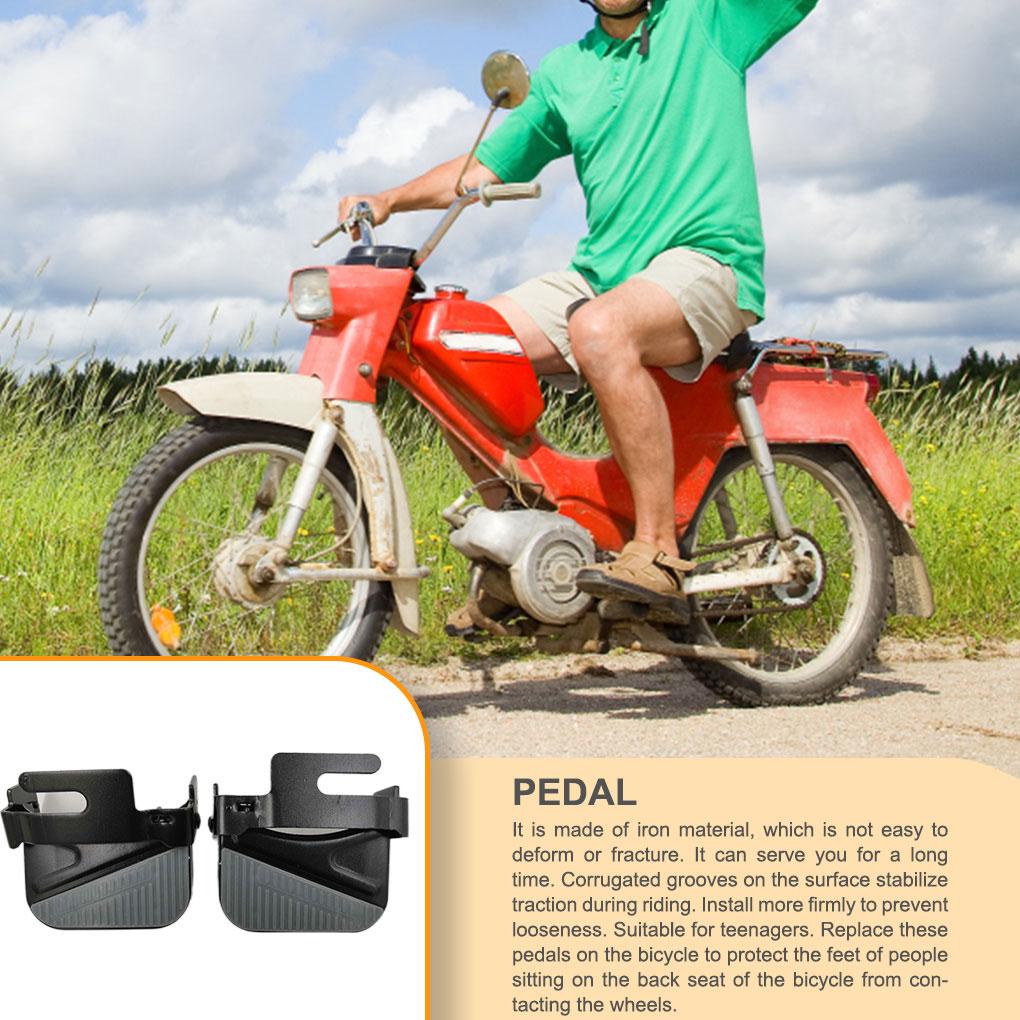 2 Pieces Bike Footrest Pedals Wear-Resistant Useful Cycling Accessory Heavy Duty High Intensity Foot Peg Rest Adults Child