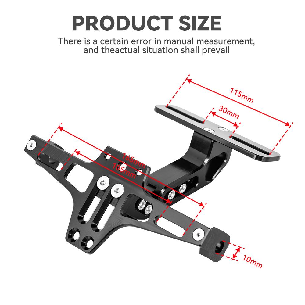 Motorcycle Rear License Plate Mount Holder Aluminum Alloy Bracket Motorcycle Universal Accessories Motorcycle Modification Parts