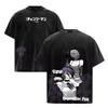 T-shirt Estiva Corta Unisex in Cotone Lavato Oversize Vintage Y2K con Grafica di Albedo dal Manga Overlord