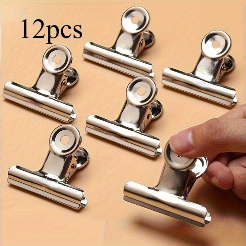 12 шт. Сверхпрочные зажимы для запечатывания пищевых пакетов из нержавеющей стали - Герметичные, многоразовые многоцелевые зажимы для кухни, офиса, школы