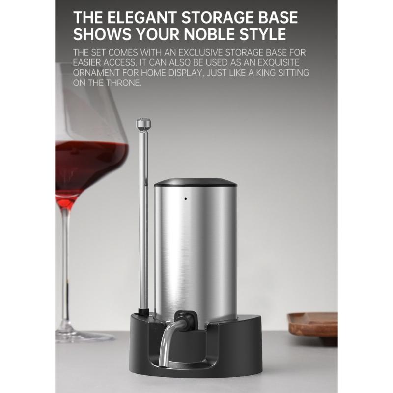 Stainless Steel Wine Dispenser for Convenient and Precise Pouring Rechargeable Wine Aerator Automatic Wine Pourer