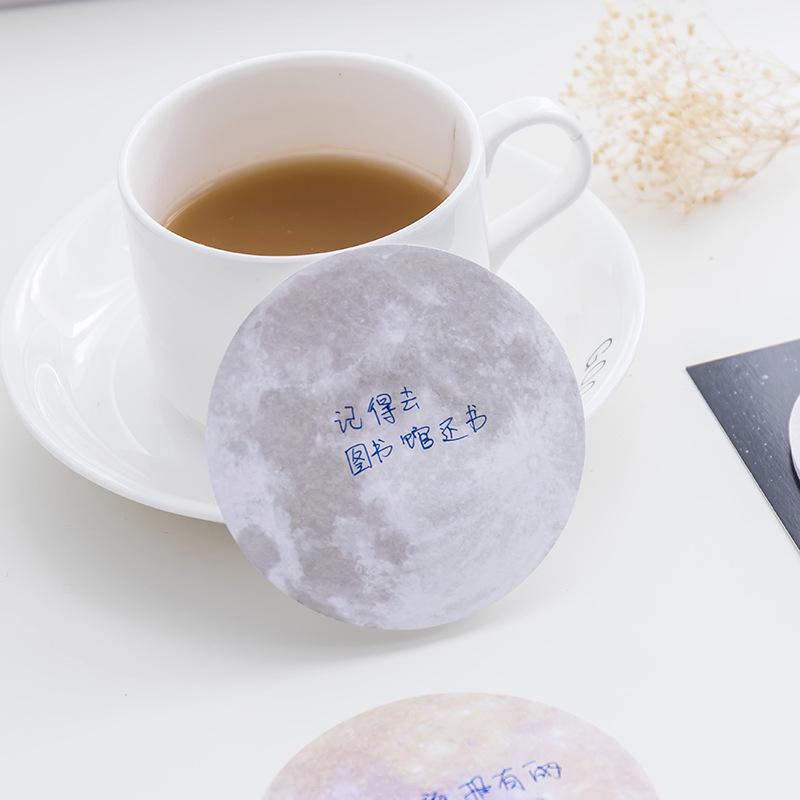 Planet Series Tearable Round Sticky Notes - Office Supplies Memo Pads with Small Notebooks