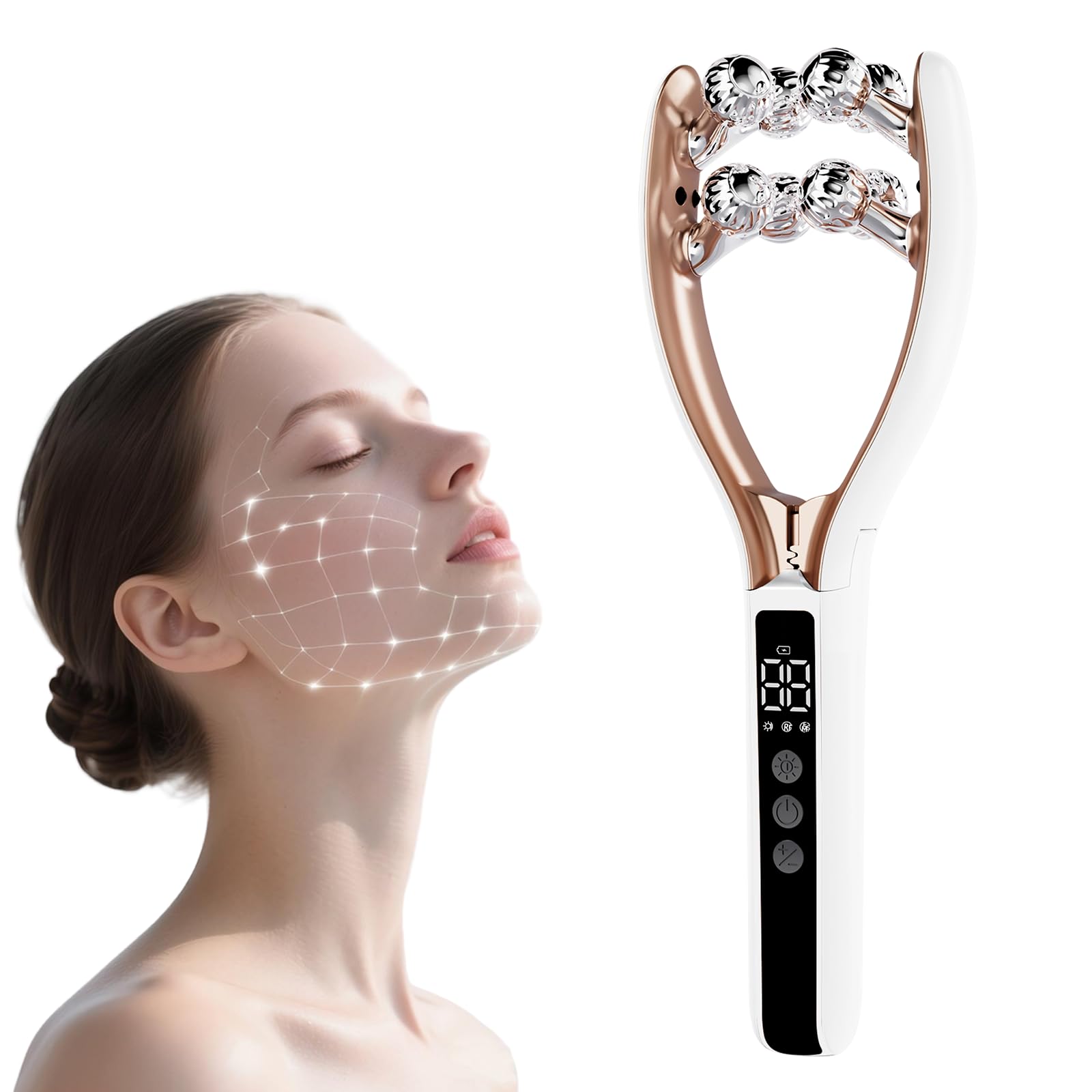 

SZMDLX Facial Roller EMS RF Facial Massager Lifting Slimming Roller with 8 3 RF 9 EMS LED Full Body Birthday Japanese Instruction Manual Included