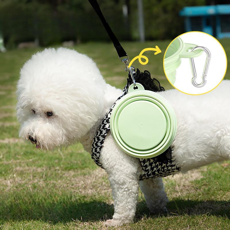 Macaron Color Silicone Folding Pet Bowl Portable Dog Food And Water Bowl For Outdoor Travel And Camping Trips MIT
