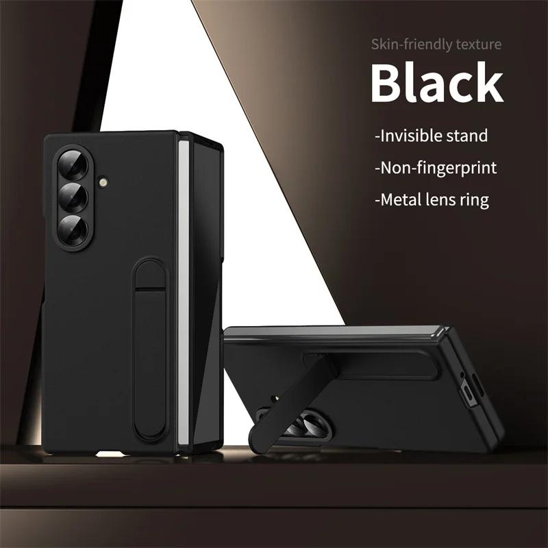 High-end with Holder Phone Case for The New Hot Samsung Galaxy Z Fold 7 6 5 4 3 Ultra-thin Shockproof Skin Feel Protective Cover