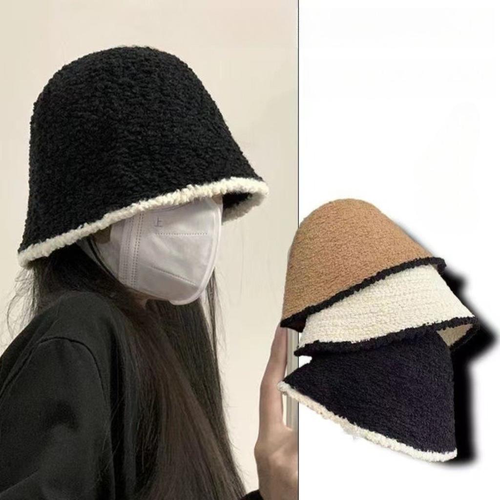 Cotton Hat, Women's Hat, Warm Hat, Plush Hair, Bucket Hat