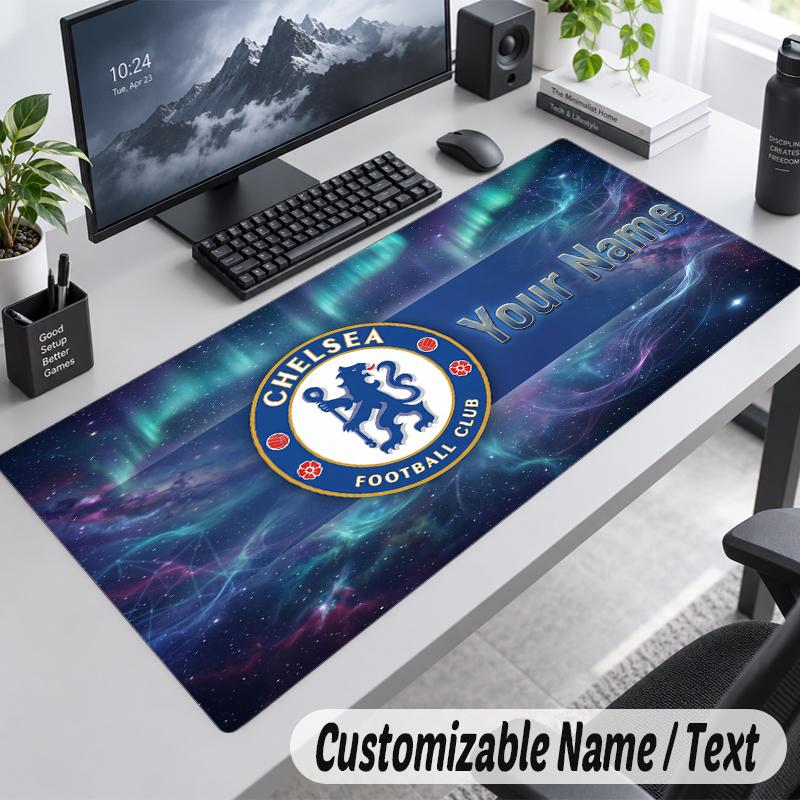 Custom Name Text Mouse Pad Chelsea FC Personalized Desk Pad For Work And Gaming
