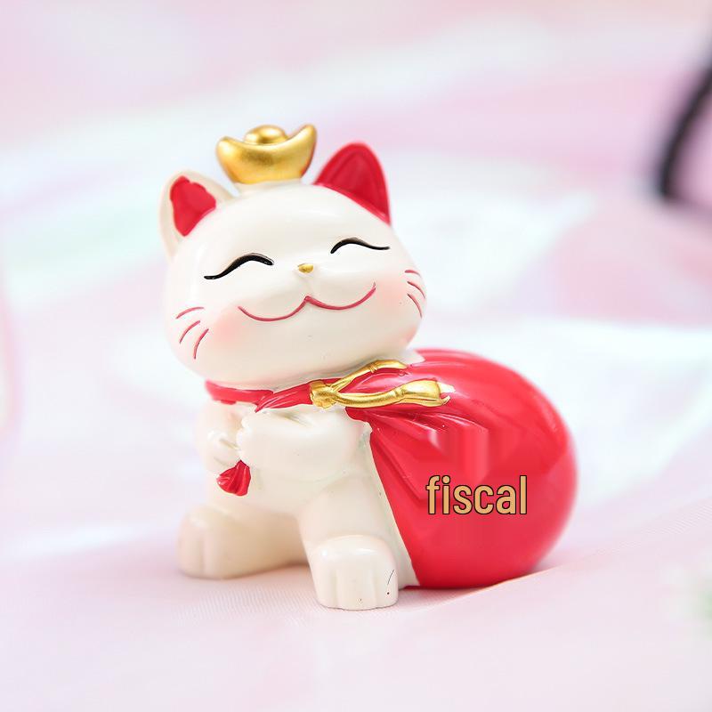 Festive Cat New Year Ornament - Creative Living Room Decoration & Entrance Craft Gift