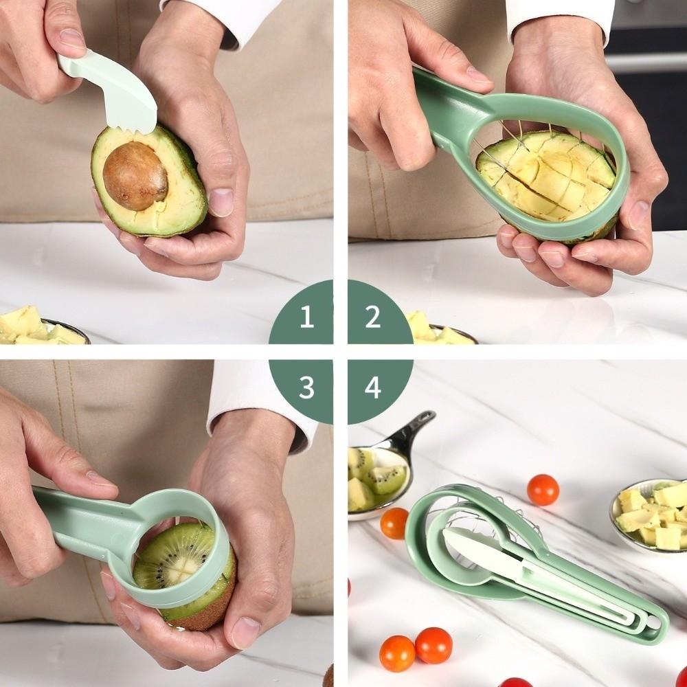 Multipurpose Avocado Cutter Stainless Steel Fruit Slicer Cutter Avocado Peeler Fruit Preparation