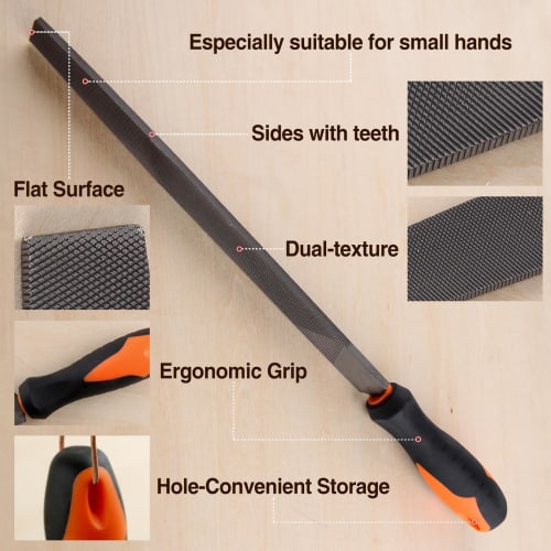 SPEEDWOX Metal File, Ironworking File, Flat, 365mm, Metal Hand File Tool, Double-Edged, Plastic File, Ironworking File, All-Purpose File, Ironworking