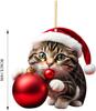 Cat Christmas Whimsical Car Accessory Acrylic Design For Stylish Vehicle Decor