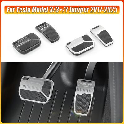 For Tesla Model 3/Y/3+/Y Juniper 2017-2026 Pedal Cover Aluminum Alloy Foot Pedal Pads Accelerator Gas Fuel Brake Pedals Cover