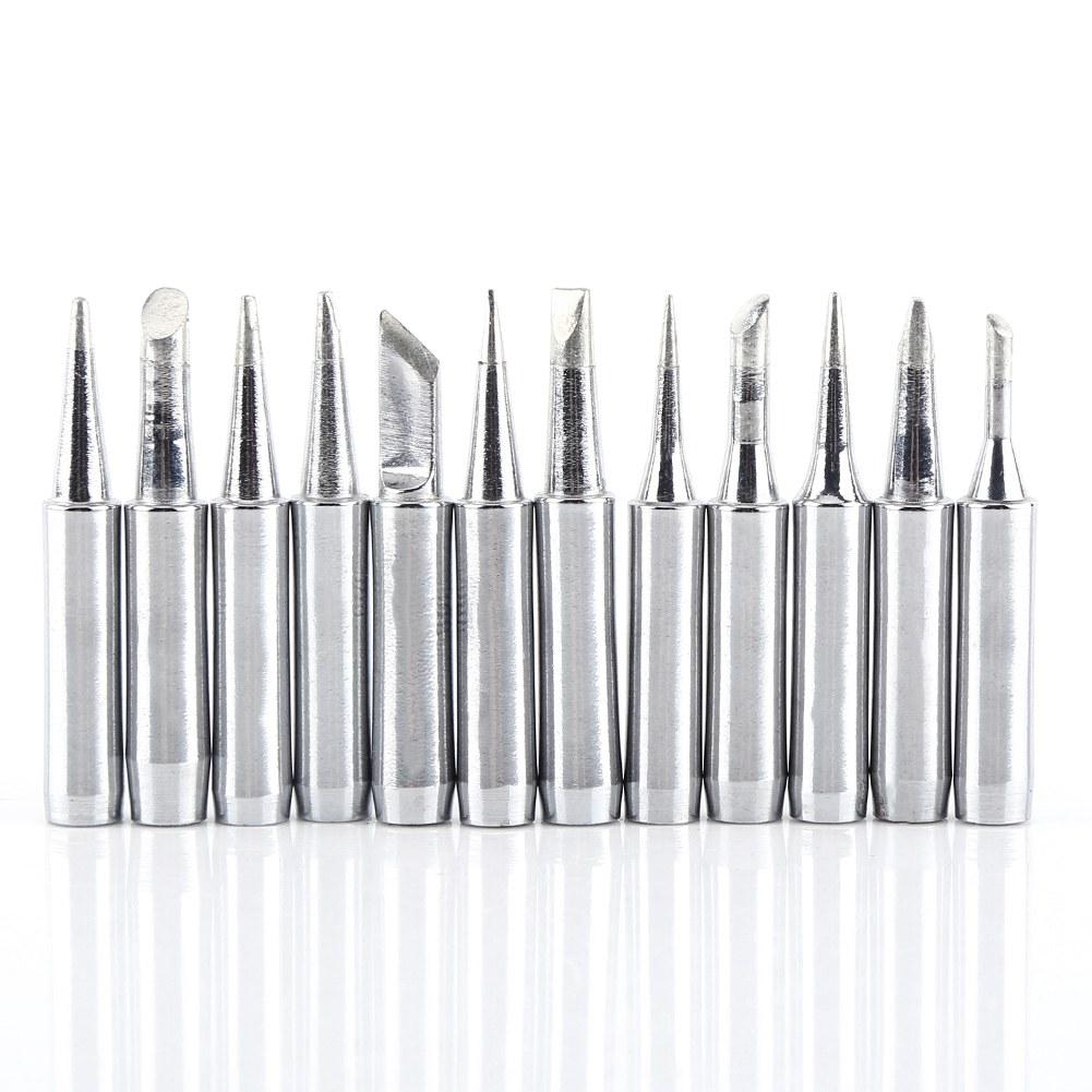 12Pcs    Free Replacement Soldering Solder Iron Tips Station Tool Kit