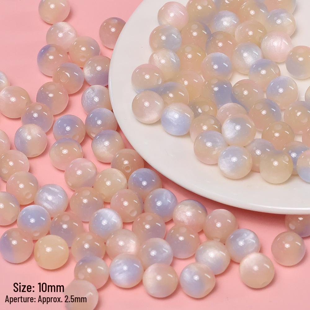 

Handmade DIY Beaded Bracelet with Dreamy Cat s Eye Resin Beads in Multi-Color Options Pack of 10 Beads