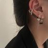 LATS Vintage Copper Color Tassel Chain Love Heart Earrings Set Irregular Geometric Cherry Hoop Earrings for Women Zircon Gifts