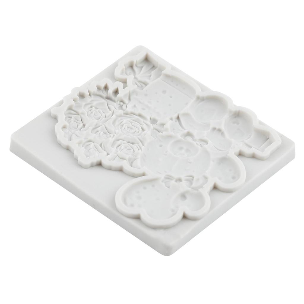 Bear Silicone Molds Rose Flower Fondant Mold Cake Decorating Tools Cupcake Topper Chocolate Candy Craft Gum Paste Polymer Clay