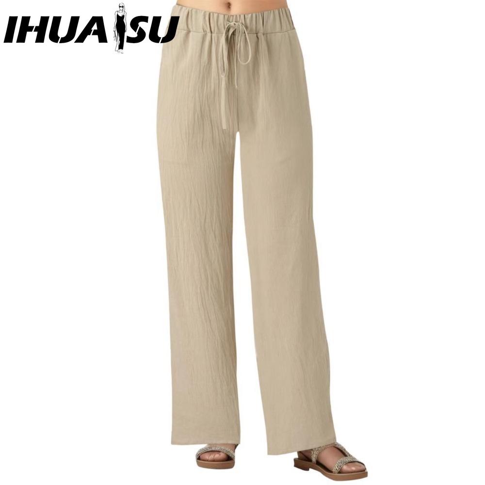 

IHUASU Женские модные повседневные однотонные брюки и капри с принтом XXXXL хаки