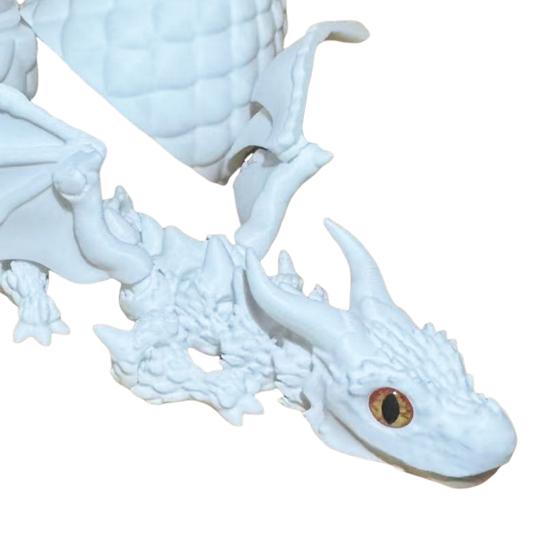 3D Printed Winged Dragon Articulated Dragon Fidget Toy with Horns Dragon Model with Flexible