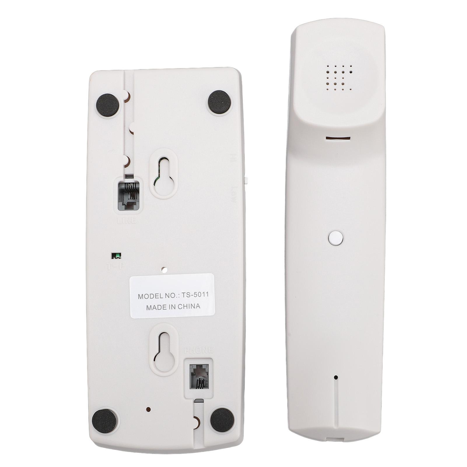 

Проводной телефон ABS Настенный стационарный телефон с регулировкой громкости, функциями отключения звука и повторного набора для офиса, гостиницы, белый белый