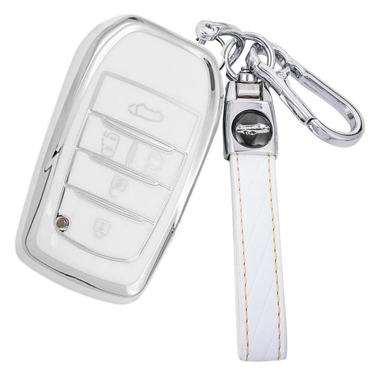 

Чехол для ключа Sienta, совместимый с Toyota New Voxy Noah 90 Series, чехол для смарт-ключа NOAH VOXY, 5 кнопок (Серебристый Белый)