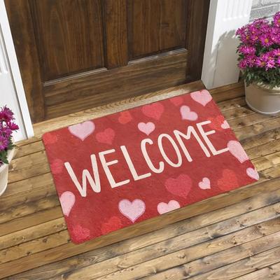 1 Stück Willkommen Charakter Fußmatten Küchenteppiche Rutschfestes Design Badezimmerteppiche Badematte Teppich für Wohnzimmer Spüle Wäsche Dekor