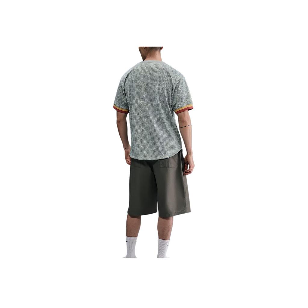 Nike Authentics Brand Logo Round Neck Drop Shoulder Loose Short Sleeve Baseball Jersey Men jersey Mica-Green Club-Gold HF5084-330
