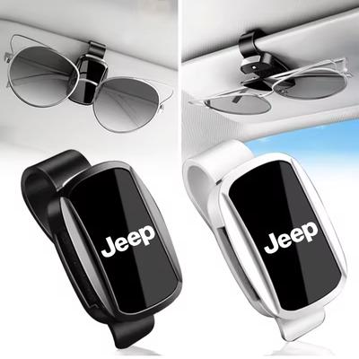 Car Sunglasses Holder Eyeglasses Hanger Sun Visor Glasses Clip For Grand Cherokee Wrangler JK Gladiator Compass Renegade