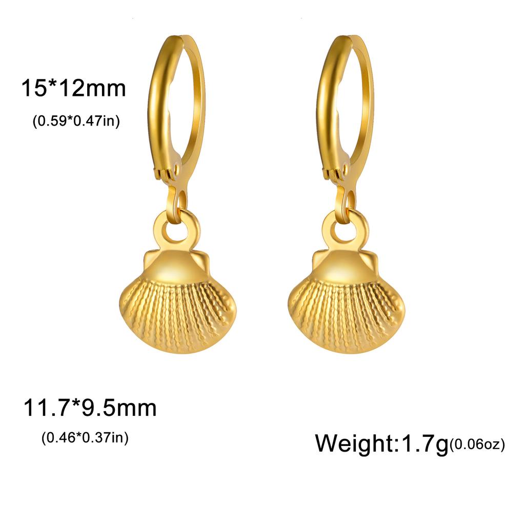 Heart Shaped Starfish Sun Pendant Hoop Earrings For Women Fashion Jewelry Gift