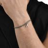 Mens Initials Cuban Links Bracelets,Stainless Steel A-Z 26 Letters Alphabet Charm Chain Wristband Adjustable,Casual Jewelry Gift