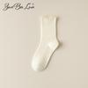 Barron Bubble Summer Cotton Lace Mid-Calf Socks with Wood Ear Edge - Japanese Sweet Style