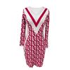 Autumn Women's Dress Fashion Geometric Pattern Wrap Dresses