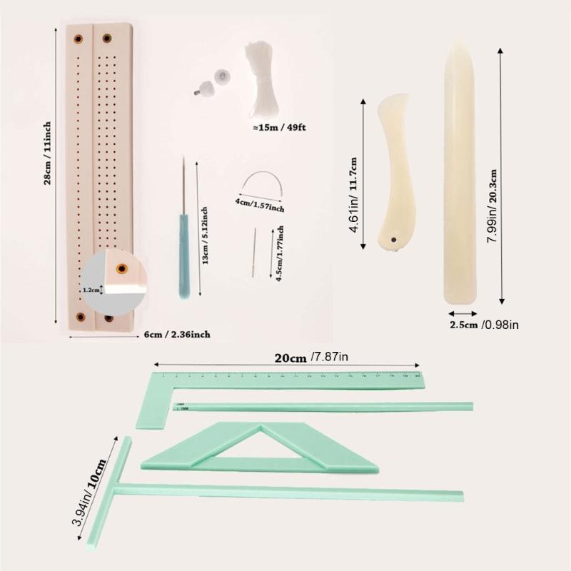 Bookbinding Kits Bookbinding Ruler Set with Binding Tool Binding Accessories Set Scrapbooking Tool T-shaped Ruler Spacer