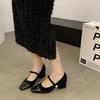 Tacchi Alti Quadrati Neri da Donna Moda Autunno 2024 Comodi Colore Caffè Moda Casual Scarpe Leggere da Festa Donna