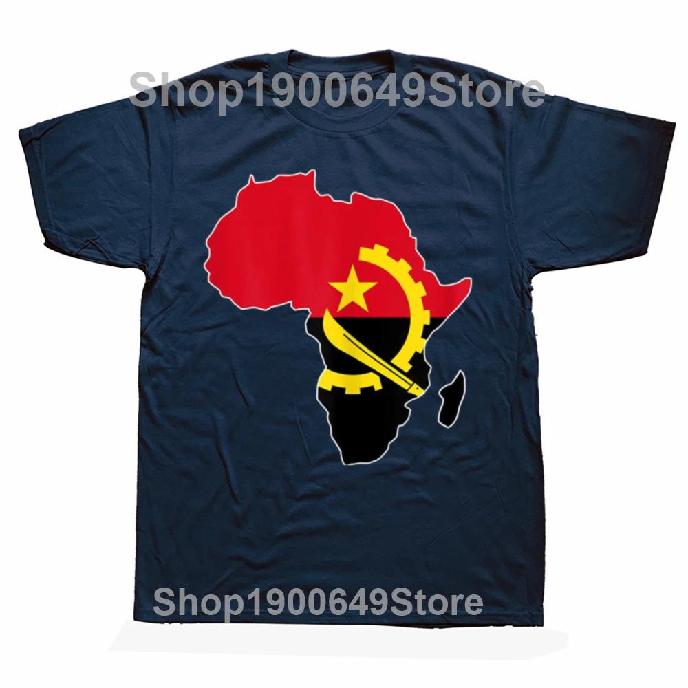 Funny Vintage I Love Angola Flag Africa Map Graphic Tshirt Men Women Hip Hop Oversized T Shirt 100 Cotton Comfort Tshirts