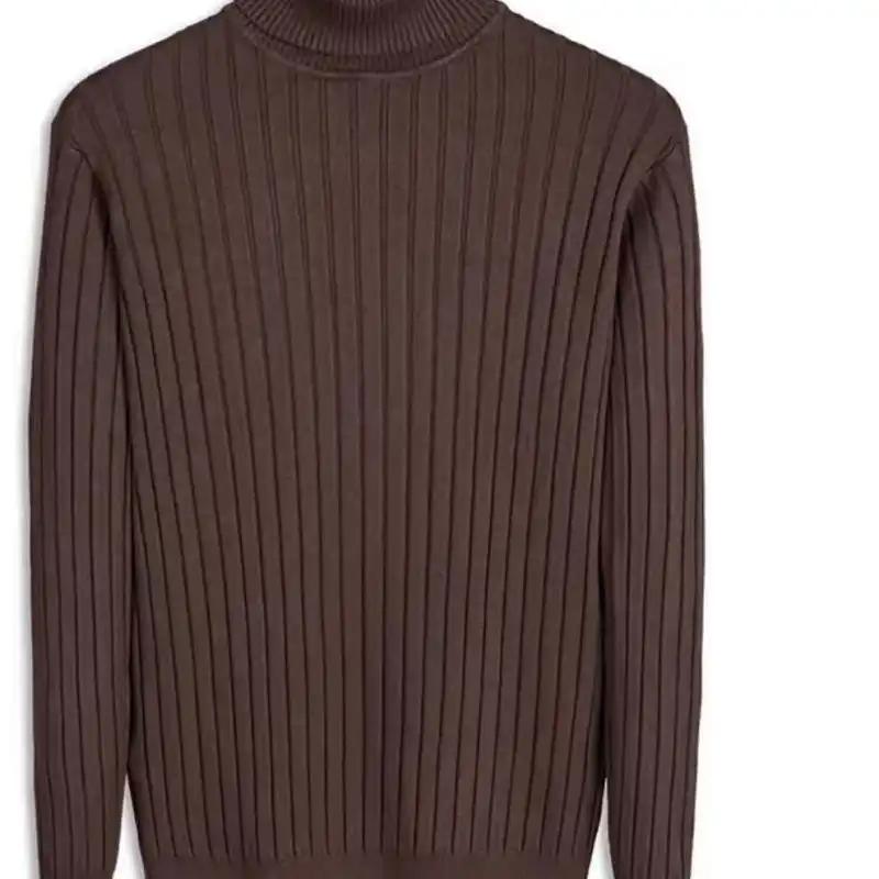 Herbst und Winter Rollkragen Einfarbig Slim Unterhemd Lässiger Stil Vielseitiger Pullover Herren Pullover Top