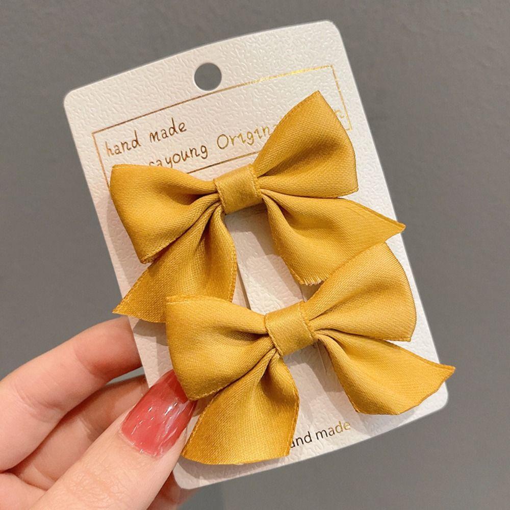 Soild Color Hair Bow Barrettes Bowknot Children Headwear New Children Hair Clips  Sweet Little Girl