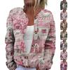 Cardigan tricoté à manches longues imprimé mode femme veste boutonnée