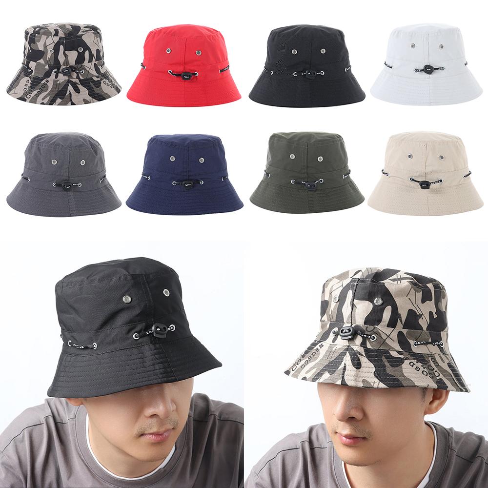 

Women Men Packable Casual Camouflage Sunscreen Summer Sun Caps Bucket Hat Fisherman Cap червоний