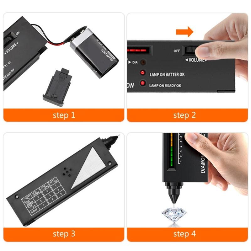 High Precisions Diamonds Tester Pen Diamonds Testing Tool ABS Texture Diamonds Testing Device for Jewelers and Enthusiasts