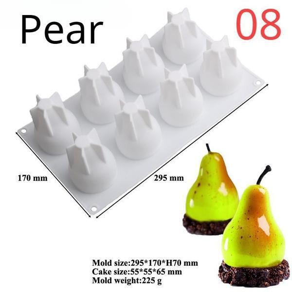 Banana Fruits Mousse Cake Molds Orange Apple Pear Mango Strawberry Pinecone Shape Mould Silicone Cake Moulds Dessert Decorating Tools