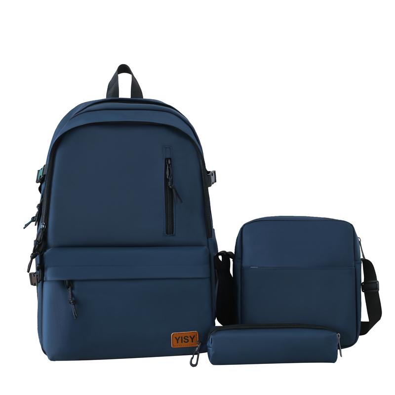 Набор рюкзаков 3-в-1 для женщин – Стильный школьный рюкзак с пеналом и сумкой через плечо – Идеально подходит для студентов и повседневного использования темно-синий