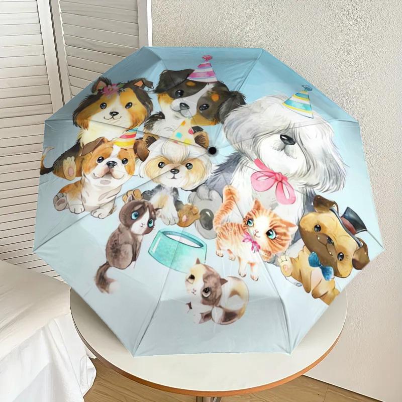 1 st Partyvalpar Mönster Liten Rese Kompakt Vindtät Paraply, Automatiskt Fällbart Paraply, Automatisk Öppning/Stängning, Gåva-82