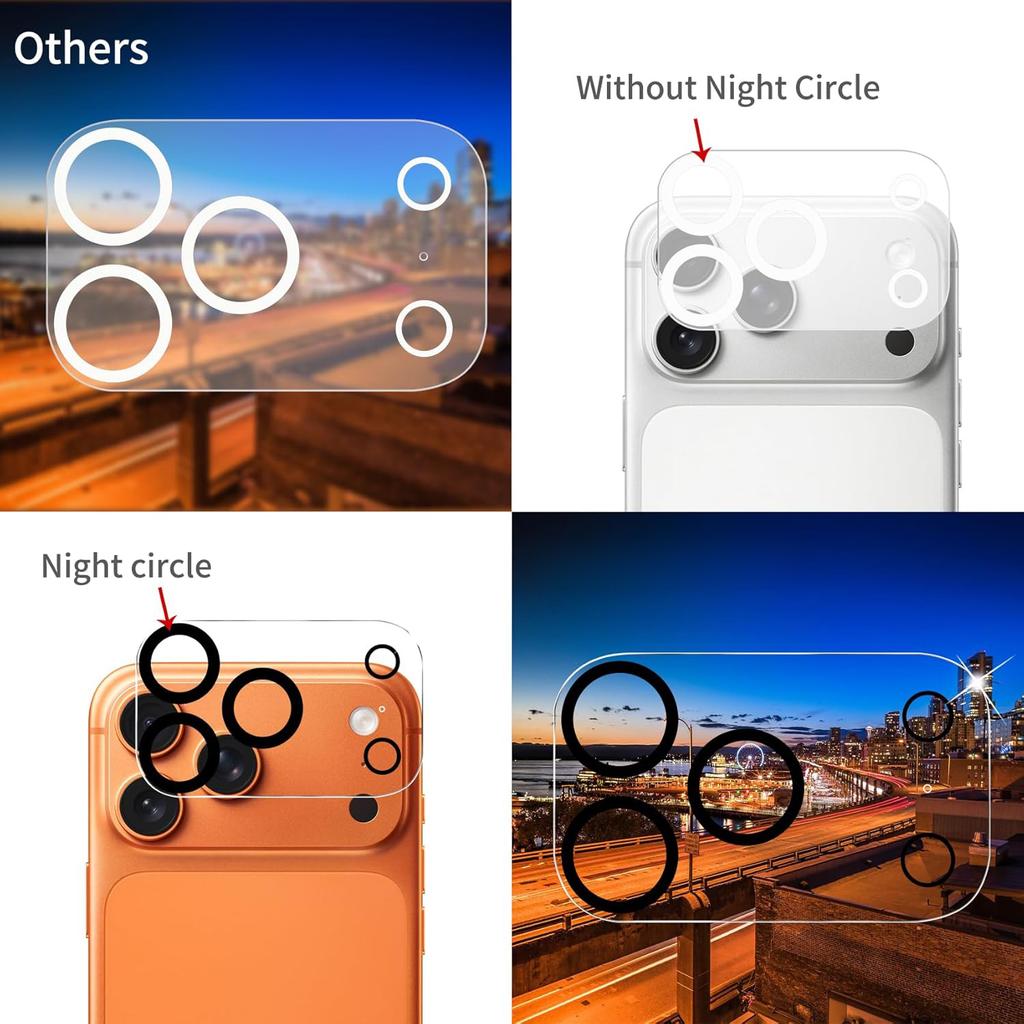 3Pcs Camera Lens Screen Protector Cover for Iphone 17 Air 16 Pro Max 15 Plus 14 13 12 Mini 11 16E Tempered Glass Protection Film Phone Accessories