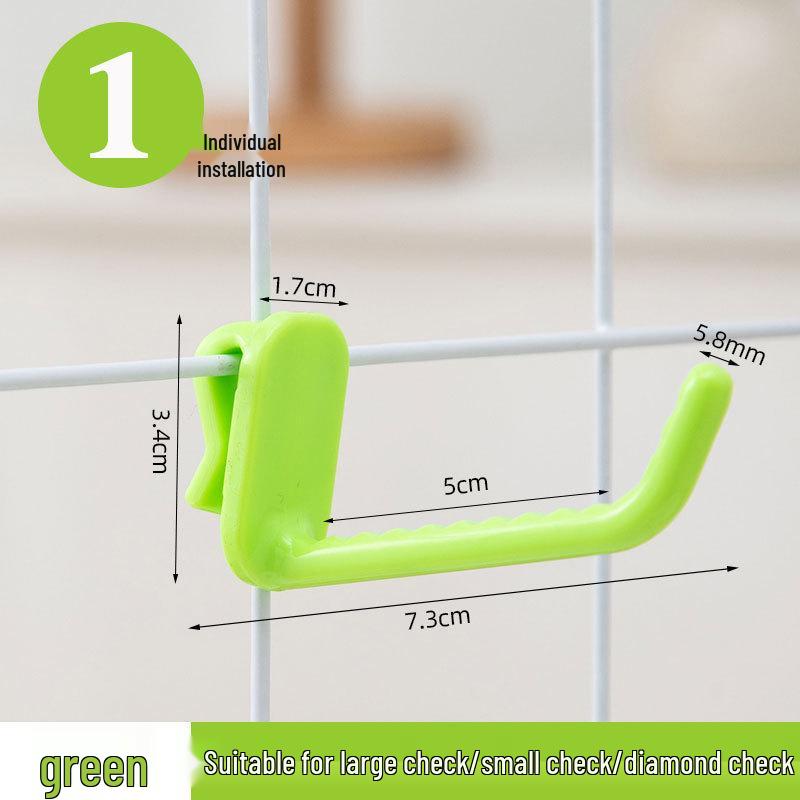 Nail-Free Grid Panel Hook for Wire Mesh Shelves - No-Drill Wall Storage Hooks for Kindergarten Display