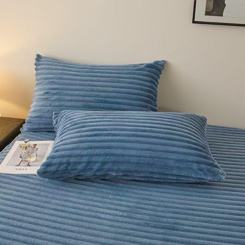 

Striped Rabbit Plush Pillowcases - Flannel, Single or Double, 48x74cm, Pair Pair of 48*74cm Pillowcases