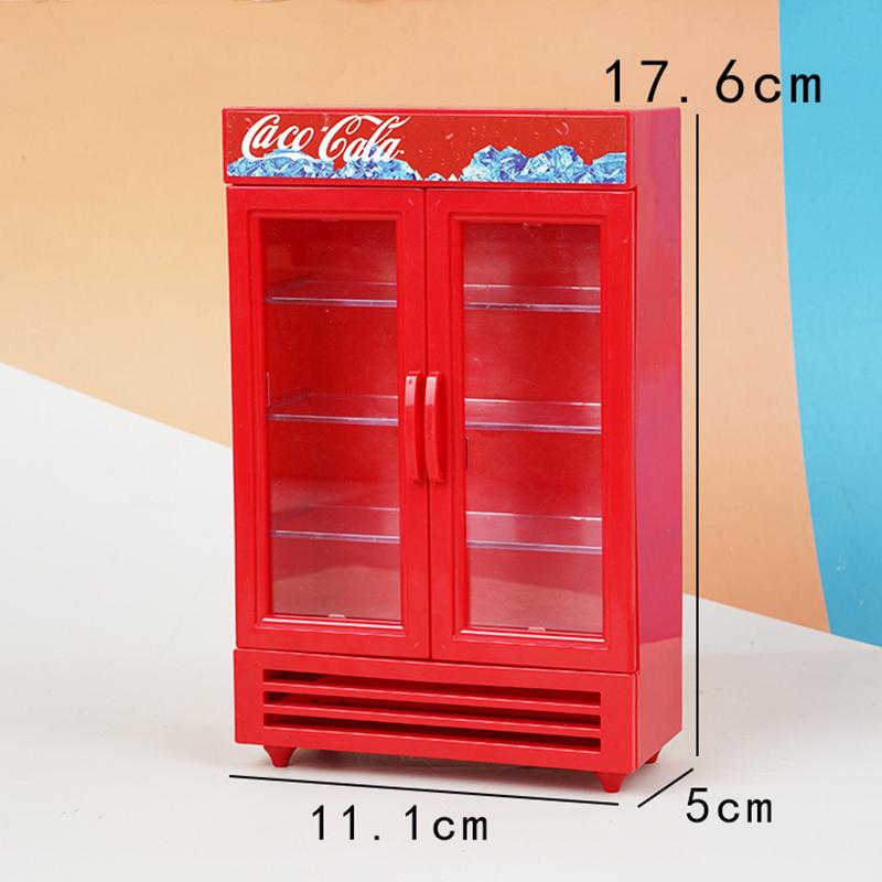 

1 шт. Морозильник ролевая игрушка 1:12 Кукольный домик Мини Двухдверный холодильник Кукольный домик Мебель Супермаркет Микро Сцена Модель as the picture красный