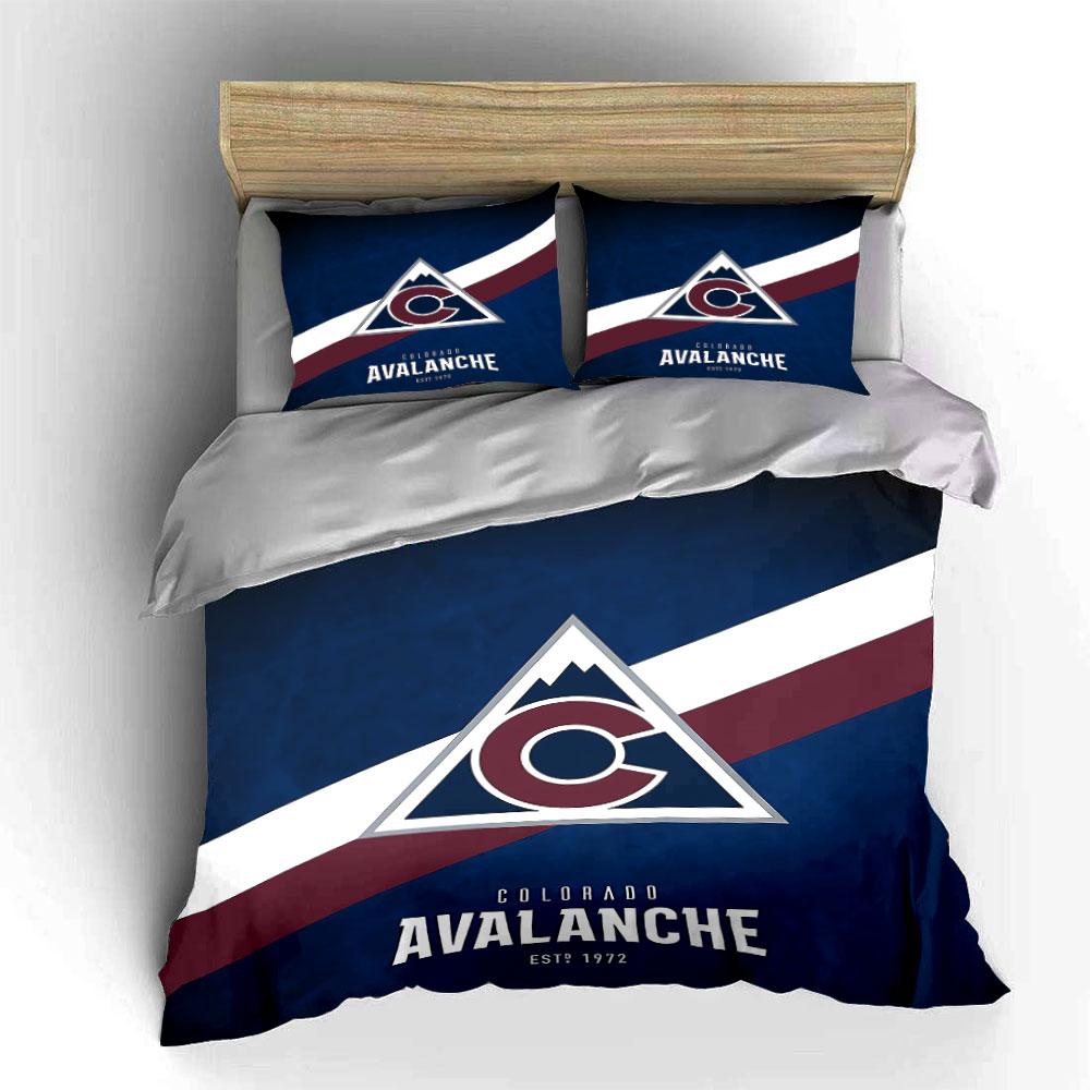 Colorado Avalanche Bedding Set Bedding Duvet Cover Set Duvet Cover Pillowcases (1 * Duvet Cover 2 * Pillowcases, Without Duvet Insert)