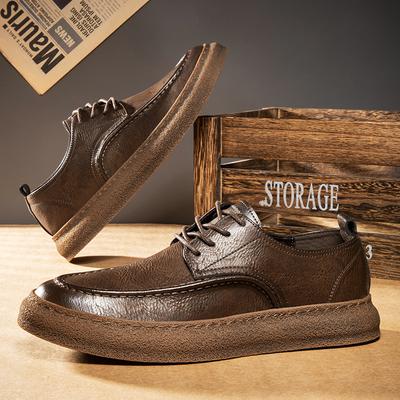 2024 Men's Breathable Casual Lacing Leather Oxford Outdoor Driving Anti Slip Sports Shoes Zapatillas Hombre
