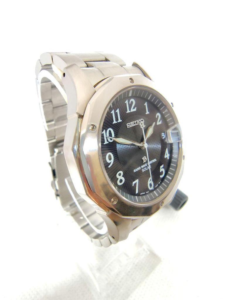 [USED] Radio-controlled solar watch, strap, rare Seiko Brightz titanium