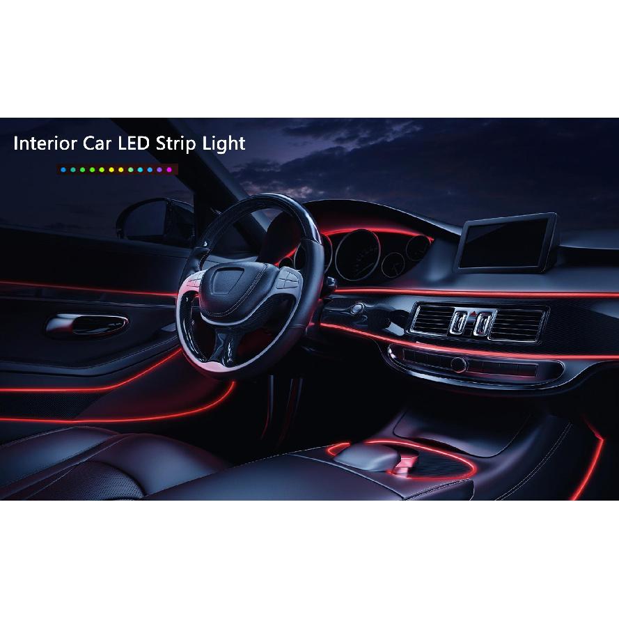 5M Car Interior Led Strip Light Neon EL Wiring Decorative Lamp For Auto DIY Flexible Ambient Light USB Party Atmosphere Diode Neon Lights 4